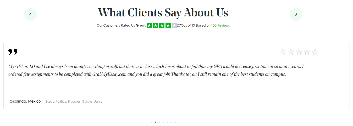 Grabmyessay.com testimonials